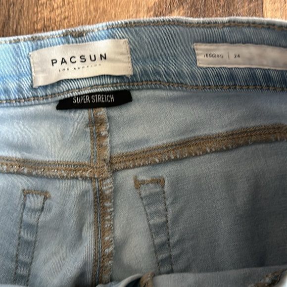 Pacsun Perfect Fit Distressed Mid Rise Skinny super stretch Jean Jeggings sz. 24 - Picture 2 of 11